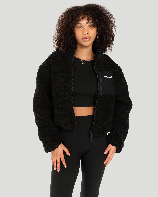 Price Rollback Registered Teddy Cropped Jacket - Black