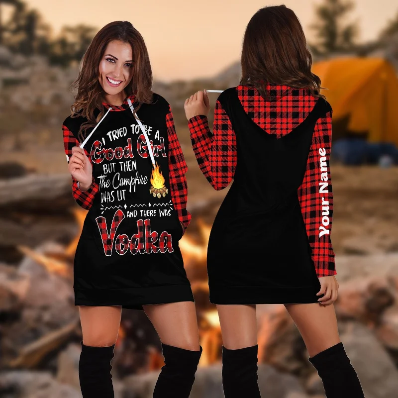 YEAR-End Sale I tried to be a Good Girl Vodka 3D Hoodie Dress QA