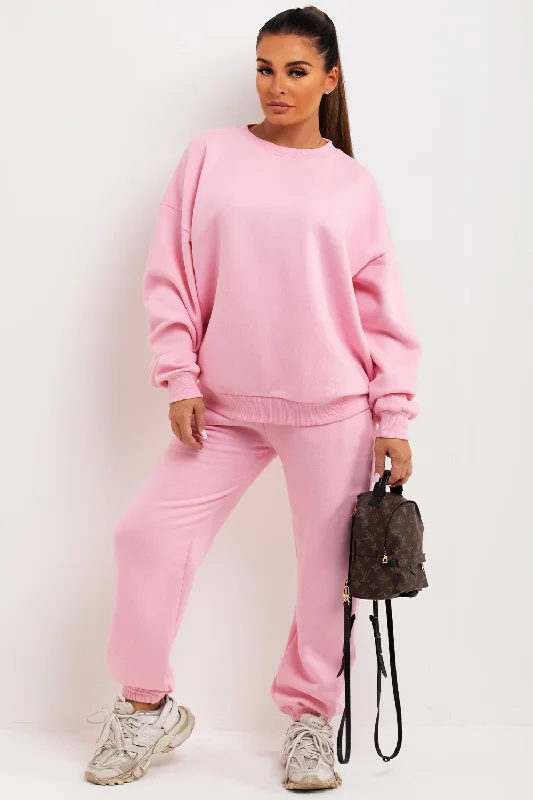 Sale Event Sweatshirt And Joggers Loungewear Set Baby Pink