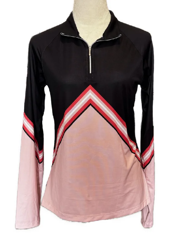 Unmissable Offer Lady Hagen Black & Pink Patterned Women's Golf Pullover Size S