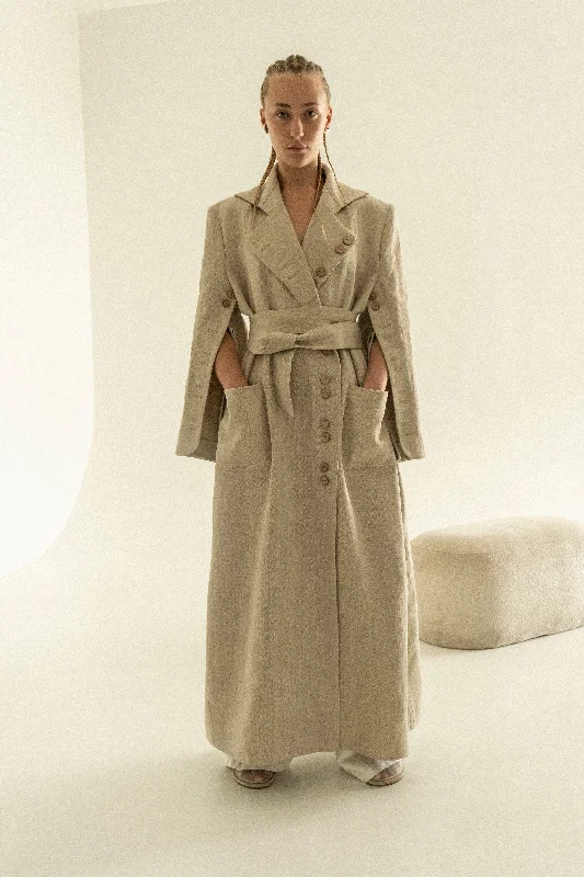 Incredible Offers Khmelnytske Shosse Long Linen Trench Coat