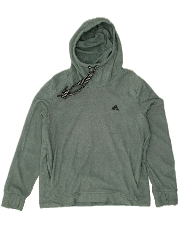 Hurry In ADIDAS Womens Hoodie Jumper UK 16/18 Large Green Polyester