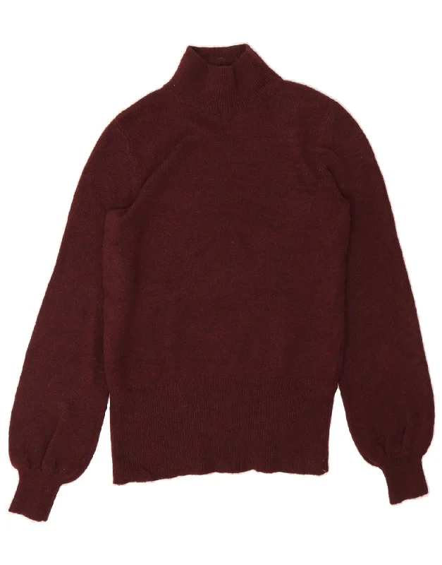 New Markdowns OASIS Womens Turtle Neck Jumper Sweater UK 6 XS Maroon Polyester