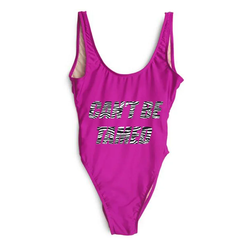 Huge Discounts CAN'T BE TAMED W/ ZEBRA TEXT [SWIMSUIT]