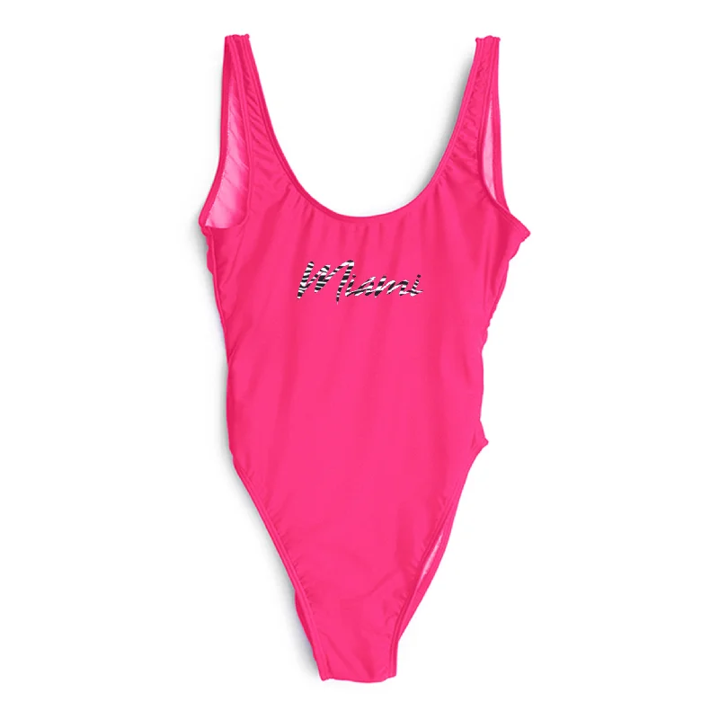 Savings Alert MIAMI  W/ ZEBRA TEXT // NEW WILD THING FONT [SWIMSUIT]