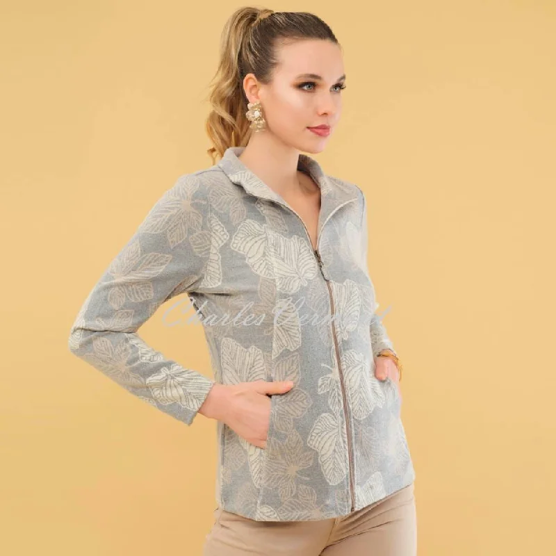 Overstock Sale Dolcezza Leaf Print Jacket - Style 73173