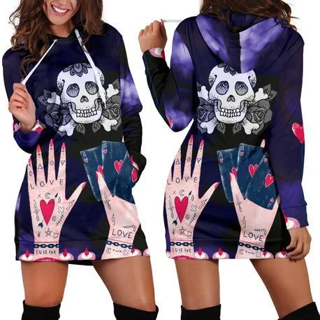 Savings Spectacular Skull Love Ink Hoodie Dress