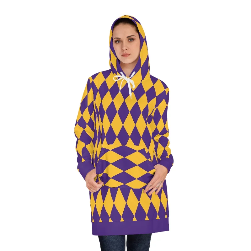 Year-End Clearance Hoodie Dress - Purple/Gold Diamonds - The Original