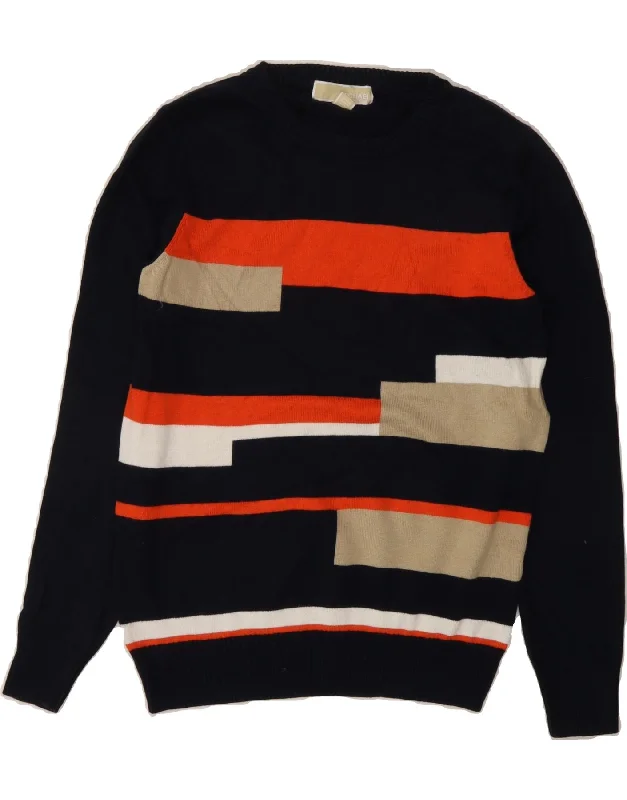 Price Drop Alert MICHAEL KORS Womens Crew Neck Jumper Sweater UK 10 Small Navy Blue Striped
