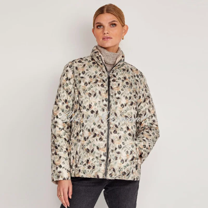 Quick Sale Frandsen Lightly Padded 2-in-1 Reversible Jacket - Style 726-588-8511 (Pale Beige / Dark Brown / Multi)
