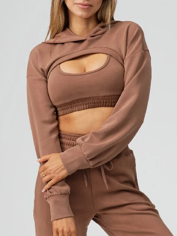 Price Buster Luxe Bolero Hoodie - Cocoa