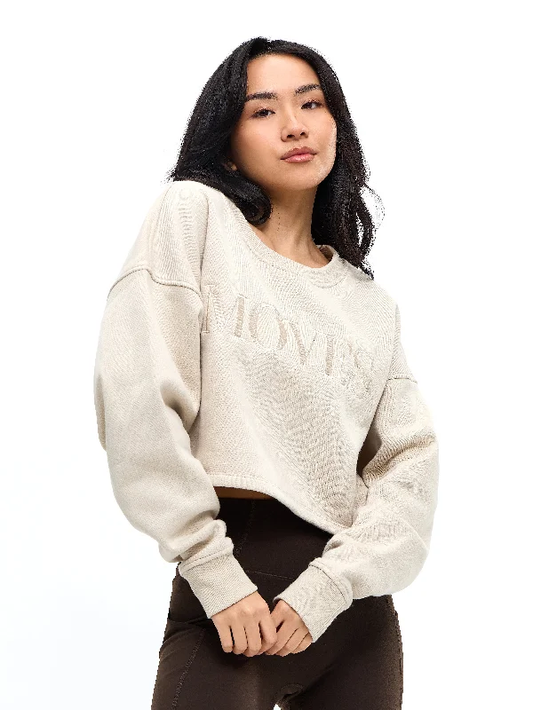 Fantastic Offers Moves Fleece Crop Pullover - Bone