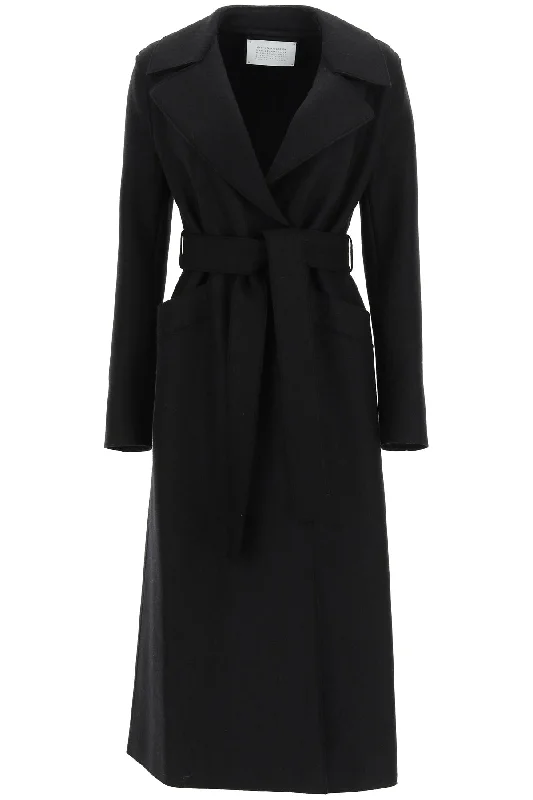 Act Fast long coat in pressed wool A1191MLK BLACK