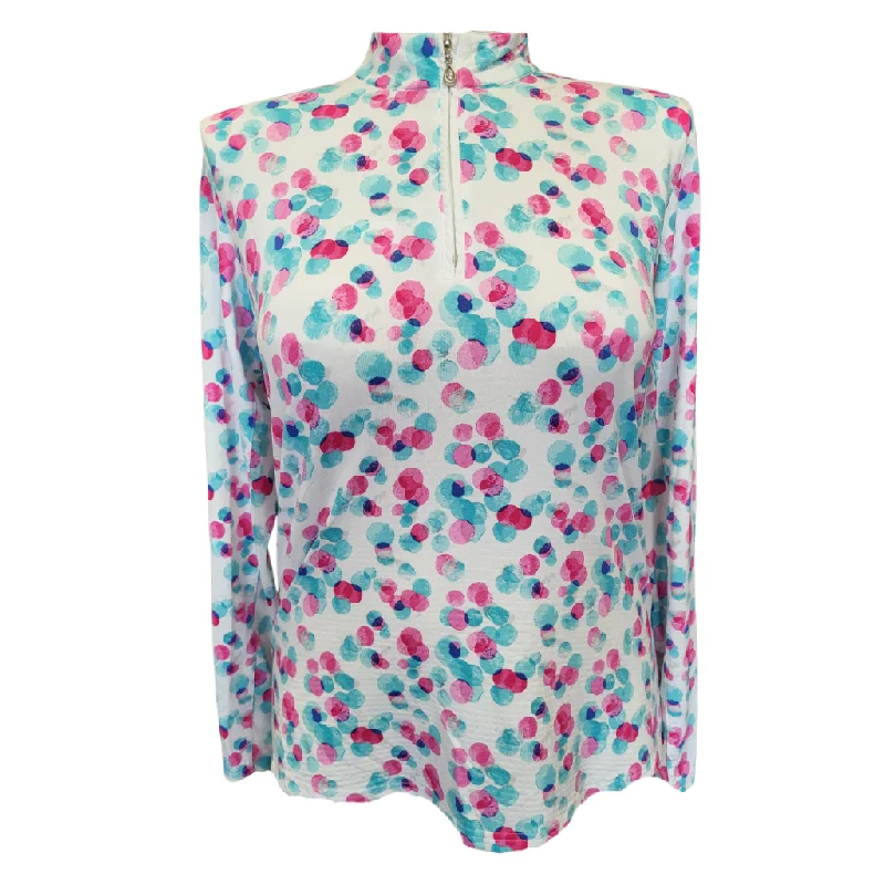Special Discount San Soleil Women's SolCool Long Sleeve Print Mock Pullover - Full-Circle Size XL MSP$104