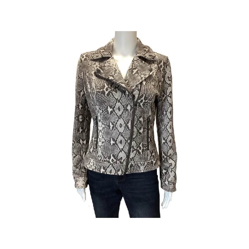 Midnight Madness Liverpool Brown Snakeskin Pattern Jacket Size XS