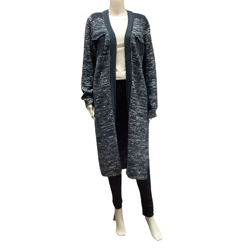 Price Buster Liverpool Women's Long Sweater Cardigan Blue Denim Trim Size: S