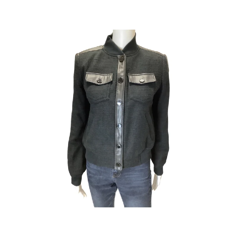 Weekend Deal Karl Lagerfeld Black Leather Accent Jacket Size 2