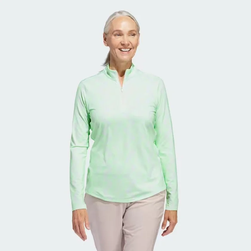 Big Discounts New Adidas Women's Ultimate365 Printed Quarter-Zip Mock - Crystal Jade MSP $75