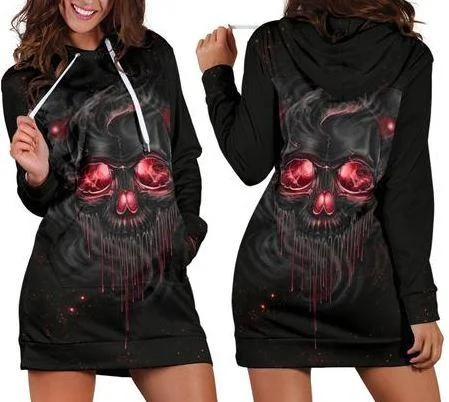 Price Fest Smelting Skull Hoodie Dress