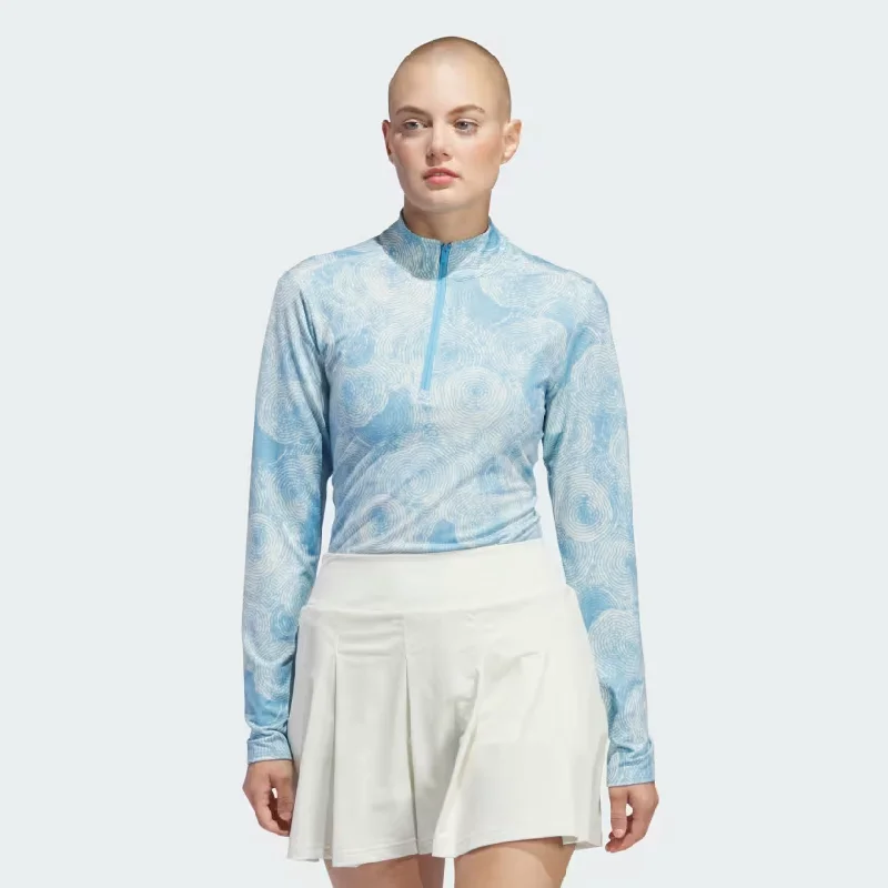 Epic Deals New Adidas Ultimate 395 Printed Quarter-Zip Mock Semi Blue Burst MSP $75