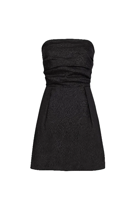 Big Discounts 'Yves Uro' Gathered Mini Dress - Black