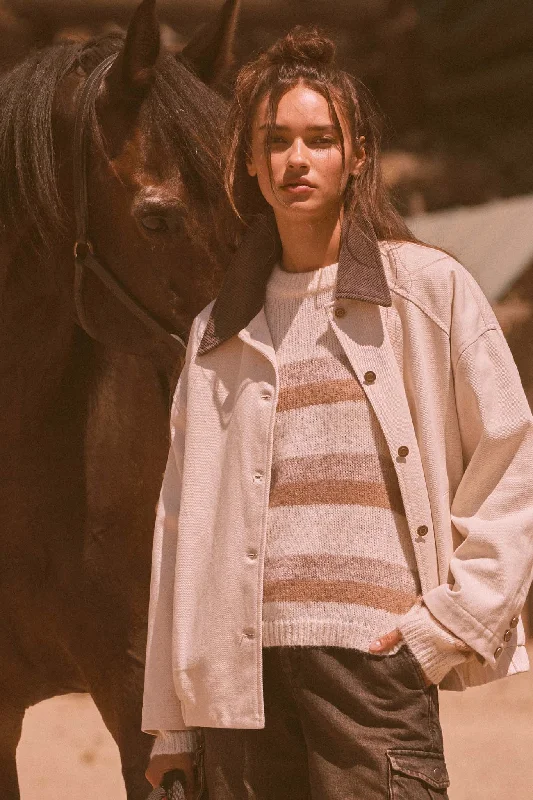 Daily Deals Country Mile Corduroy Collar Twill Utility Jacket