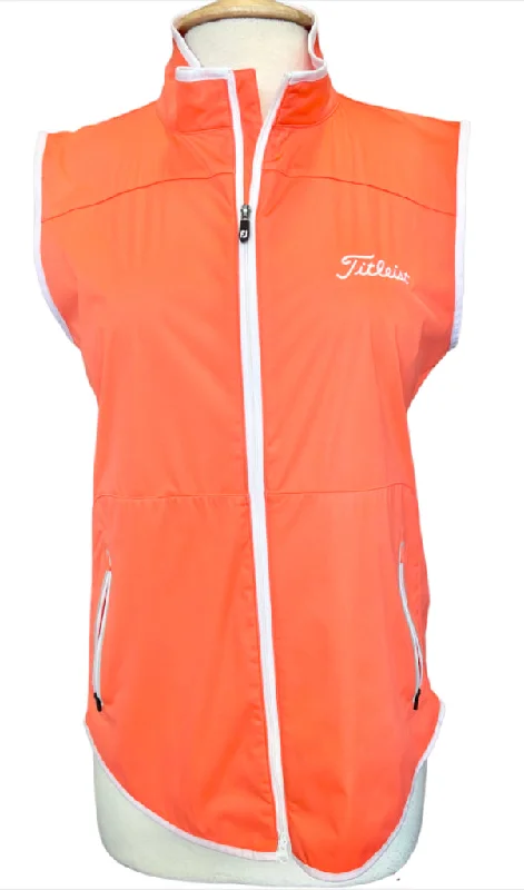 Buy Now New Women's Footjoy Orange/Coral Windbreaker Vest with Titleist Logo  Size M MSP$85