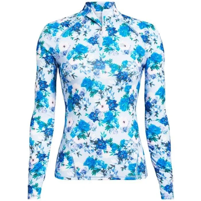 Epic Deals New Women's G/Fore Photo Floral Tech Jersey Quarter Zip Golf Pullover Size L MSP$150