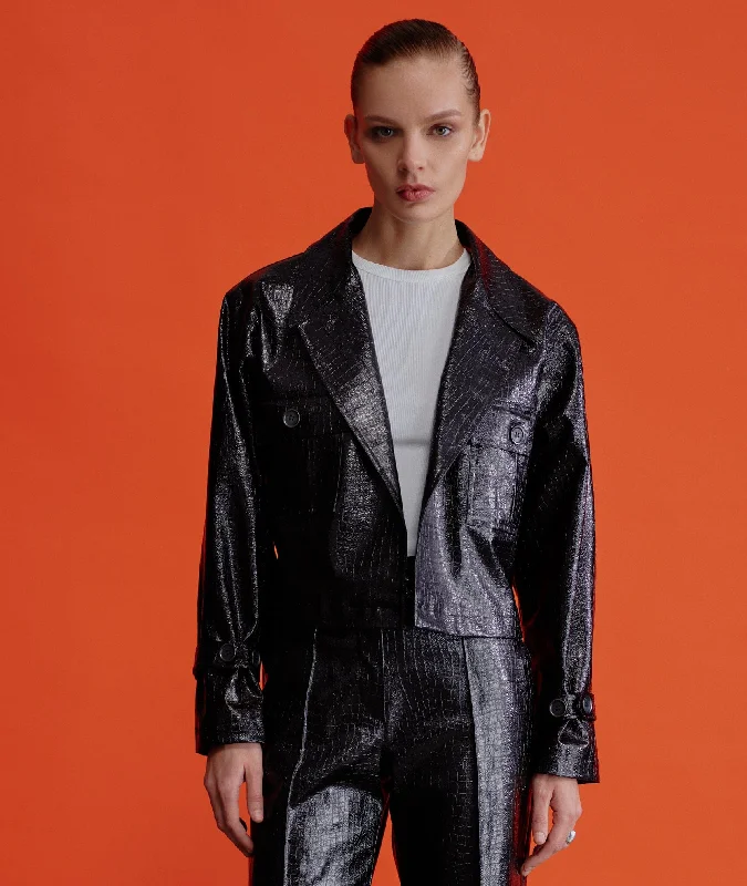 Massive Deals Callie Croc-Effect Jacket