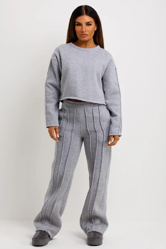 Limited Edition Grey Tracksuit Joggers And Sweatshirt With Seam Detail