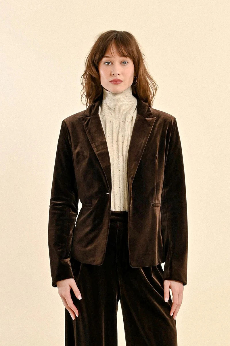 Price Drop Chocolate Brown Velvet Blazer