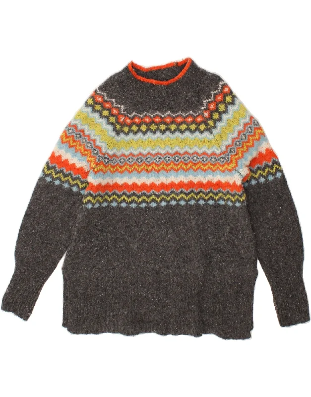 Markdown Madness WHITE STUFF Womens Turtle Neck Jumper Sweater UK 10 Small Grey Fair Isle