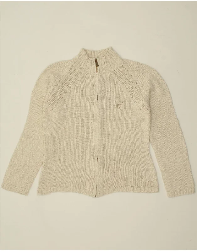 Shop and Save HENRY COTTONS Womens Cardigan Sweater IT 44 Medium Beige Cotton