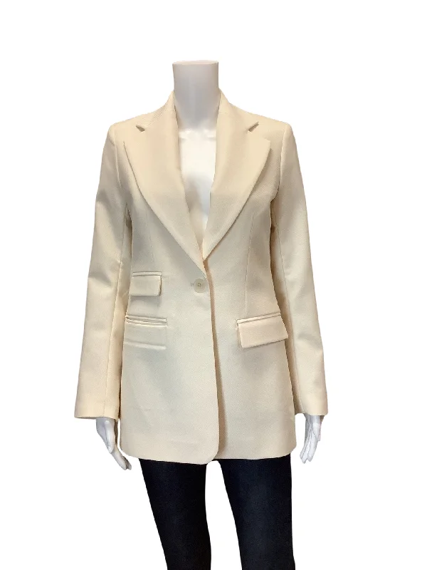 Extra Savings Banana Republic Women's Blazer Cream Wool Notched Collar Size: 0