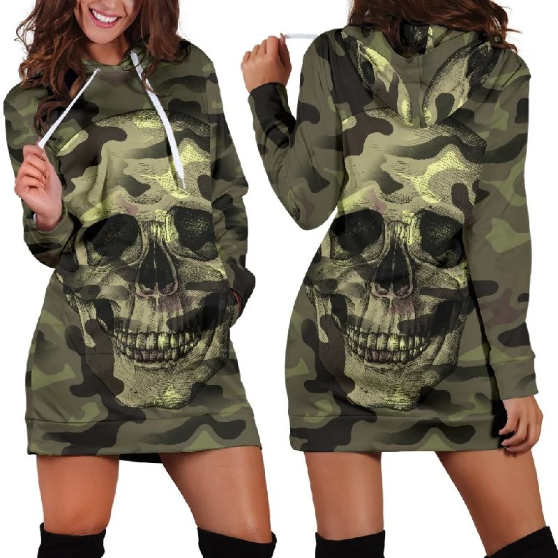 Weekend Special Camo Skull Hoodie Dress Camouflage with Skulls TL