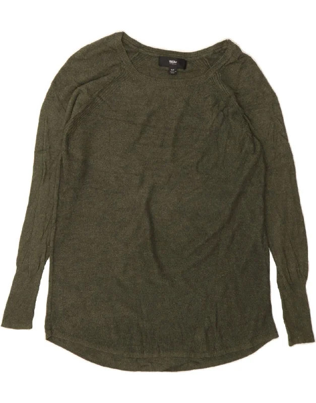 Early Access MOSSIMO Womens Boat Neck Jumper Sweater UK 10 Small Green Nylon