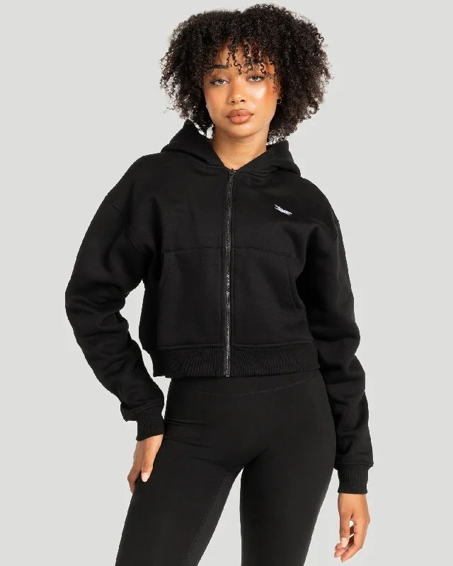 Lowest Price Cropped Classic Zip Through - Black