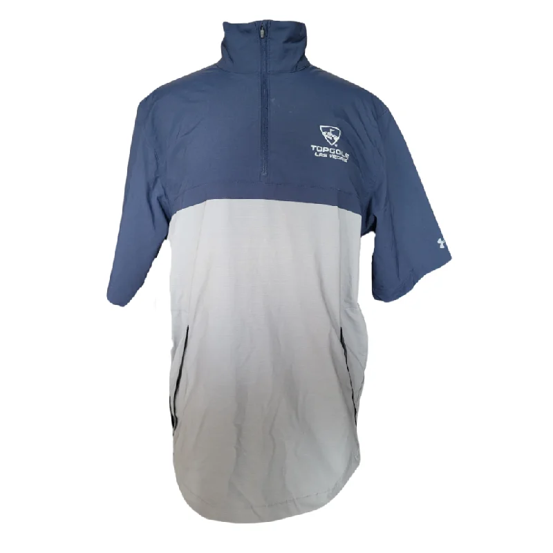 Great Bargains Under Armour 1/4 Zip Navy & Gray Short Sleeve Weather Top Size M (Men's) XL