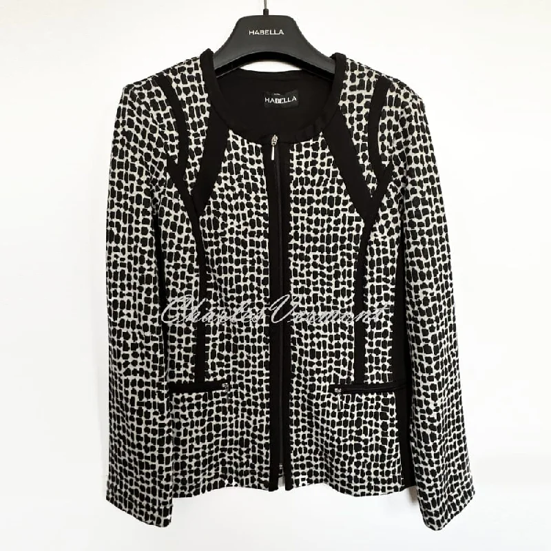 Savings Bonanza Habella Abstract Print Collarless Jacket - Style 57180-50058-11
