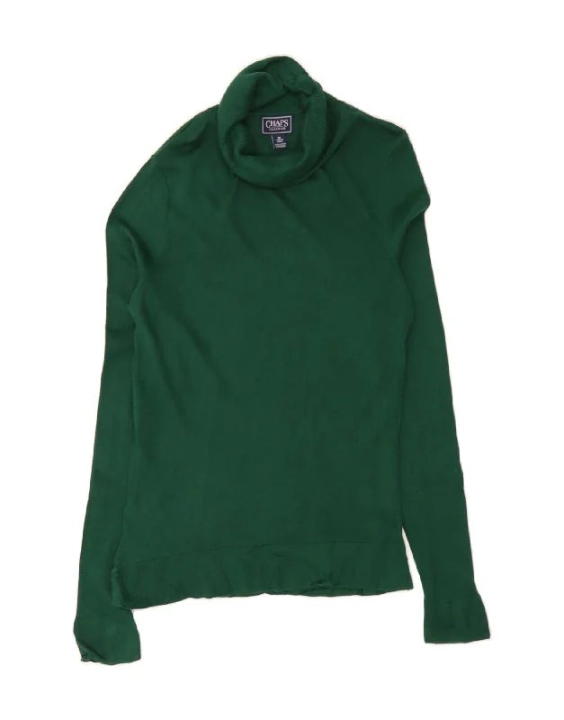 Exclusive Offers CHAPS Womens Roll Neck Jumper Sweater UK 12 Medium Green Cotton