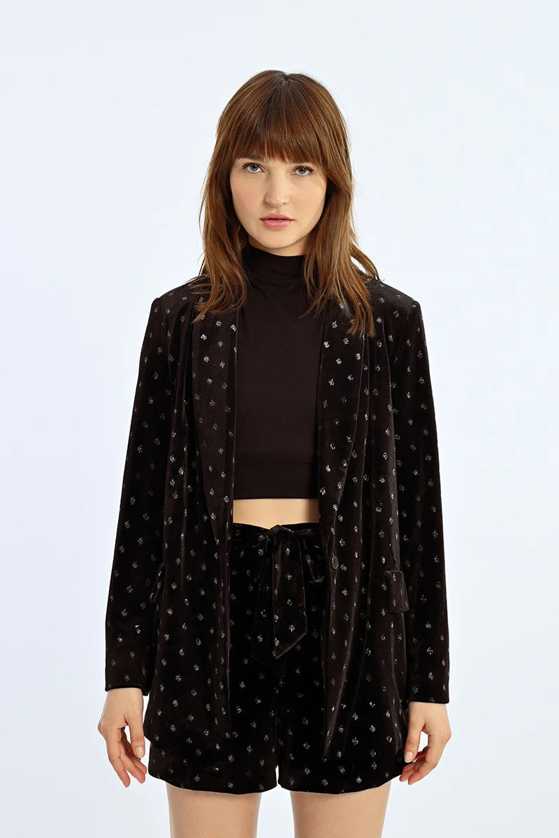 Huge Savings Sparkle Dot Velvet Blazer
