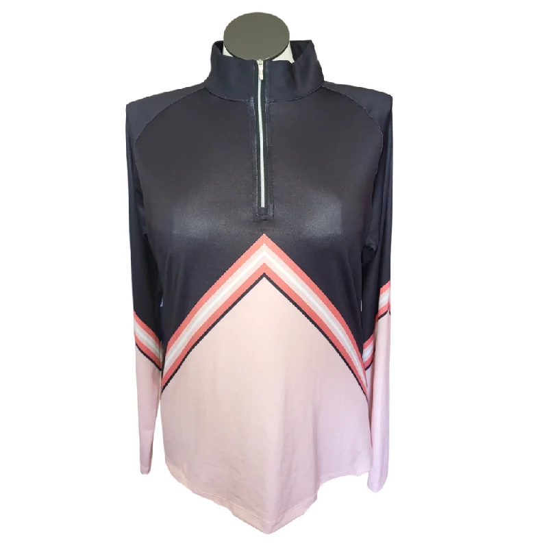 Year-End Sale Lady Hagen Zip Mock Chevron UV Long Sleeve Pullover Size XL
