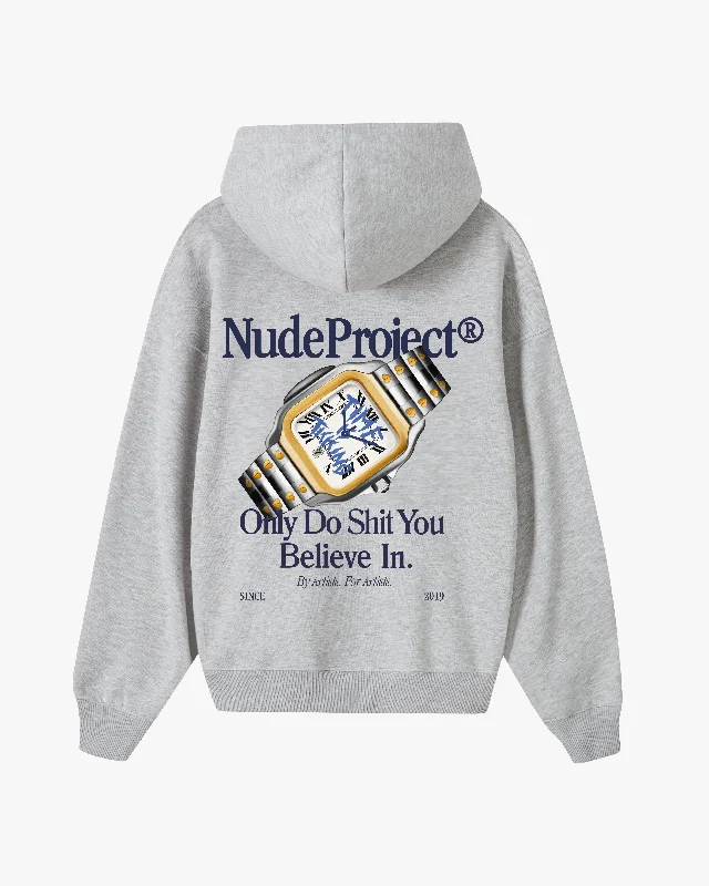 Online Specials TIME HOODIE GREY MELANGE