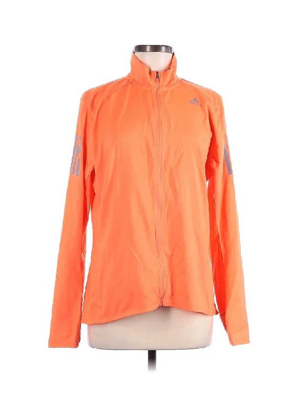 Midnight Sale Women's Adidas Running Orange Full-Zip Windbreaker Size M