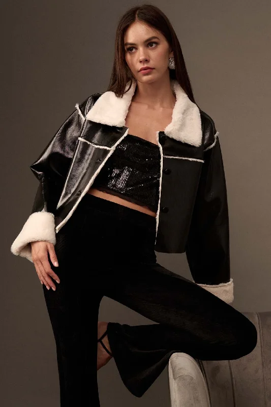Deal of the Week West End Girl Faux Fur-Lined Patent Jacket