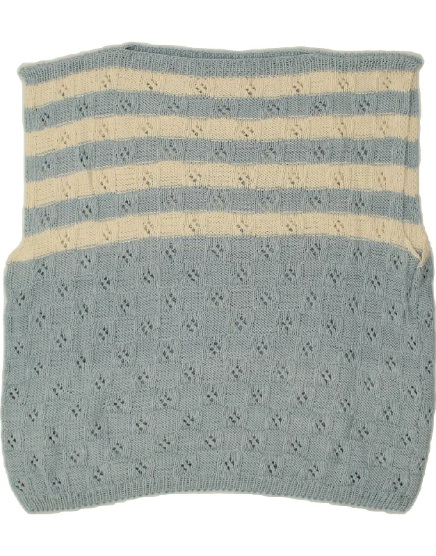 Bonus Savings VINTAGE Womens Vest Tank Top UK 14 Large Blue Striped