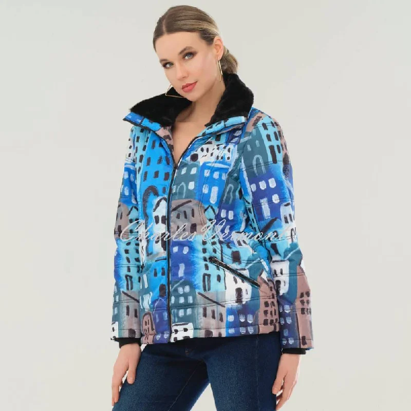 Daily Deals Dolcezza 'City Stories' Faux Fur Collar Jacket - Style 73856
