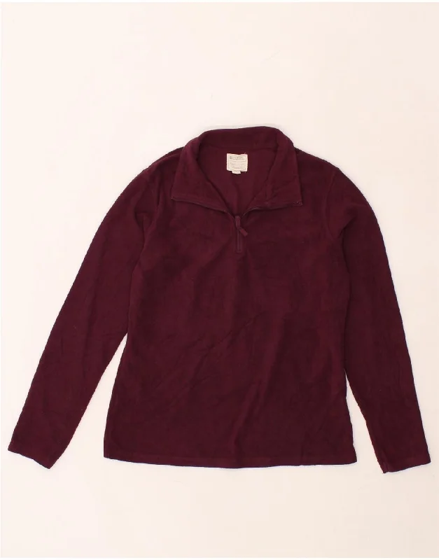 Price Slash MOUNTAIN WAREHOUSE Womens Zip Neck Fleece Jumper UK 14 Medium Burgundy