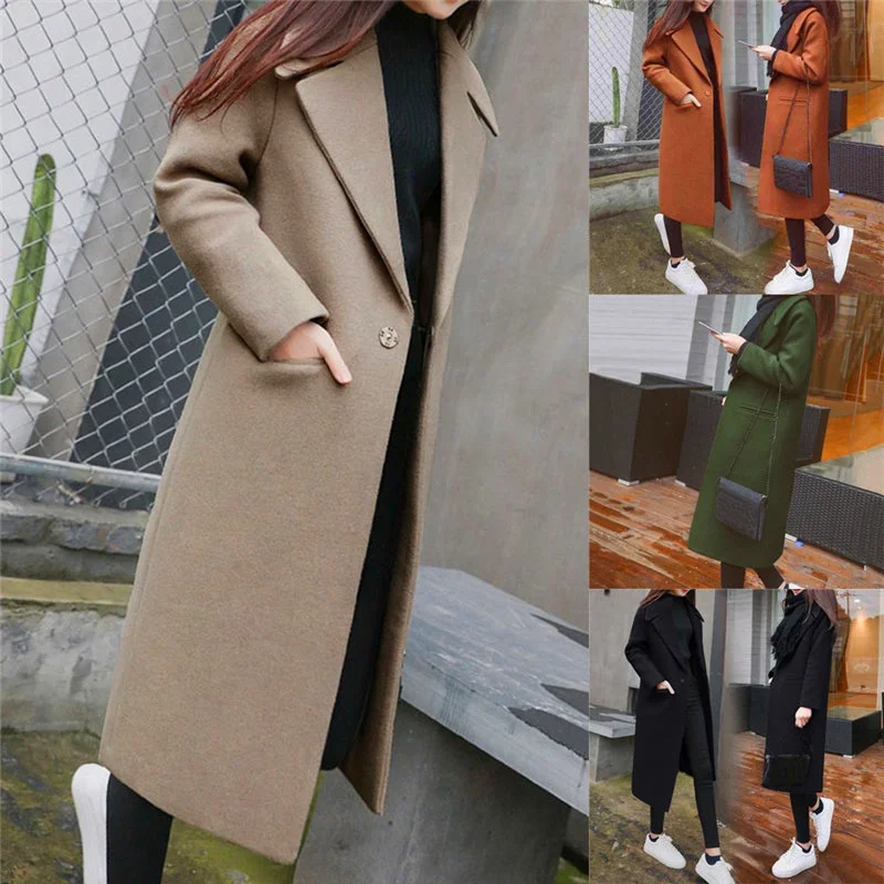 Buy More, Save More Women Work Solid Vintage Winter Office Long