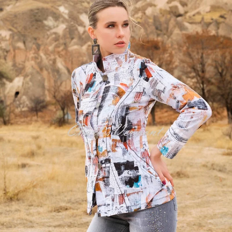 Limited Time Discount Dolcezza Printed Button Jacket - Style 73637